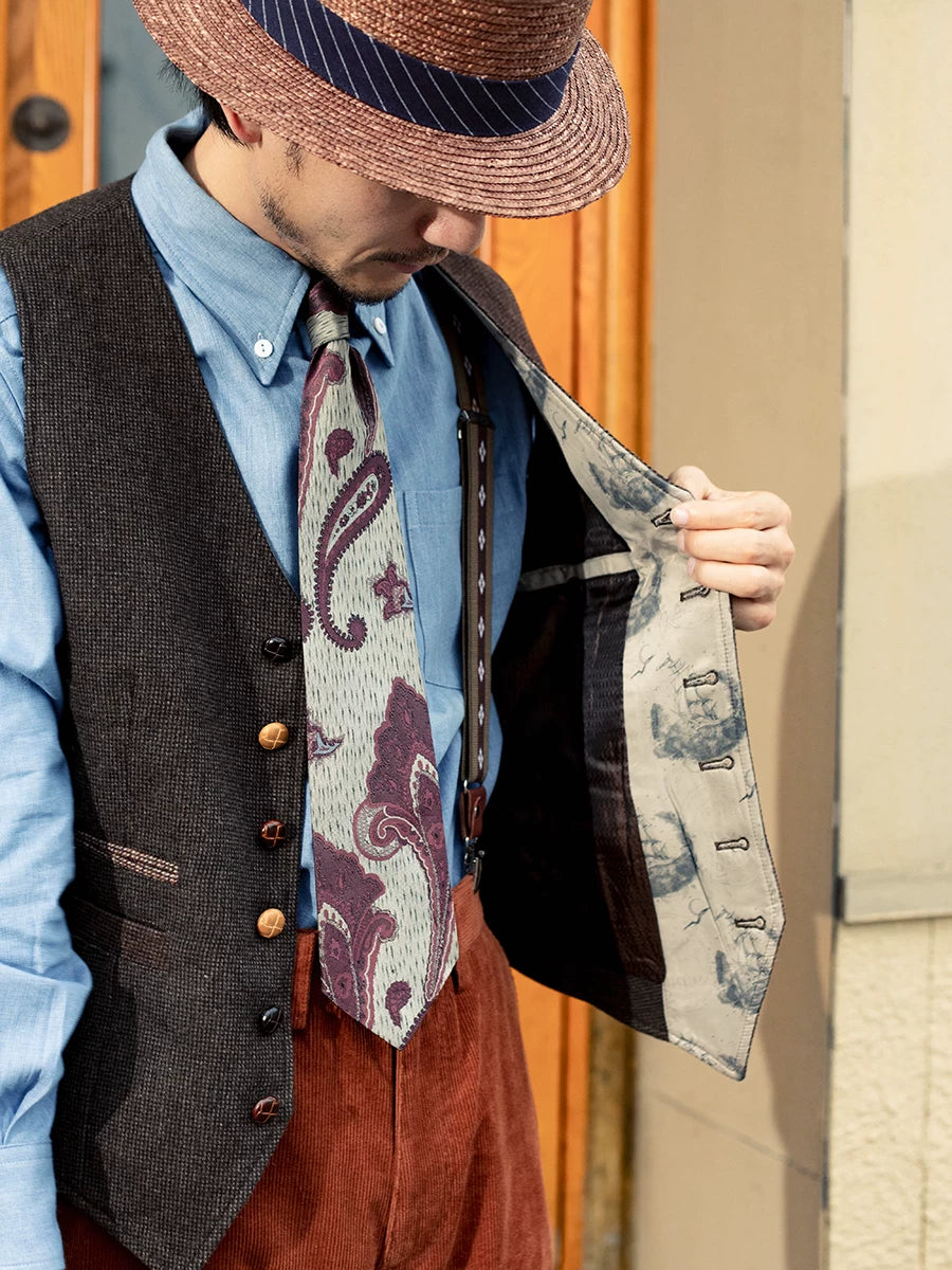 SOARIN Gentleman Vintage Slim Fit Wool Blend Vest JUKZ2332B47