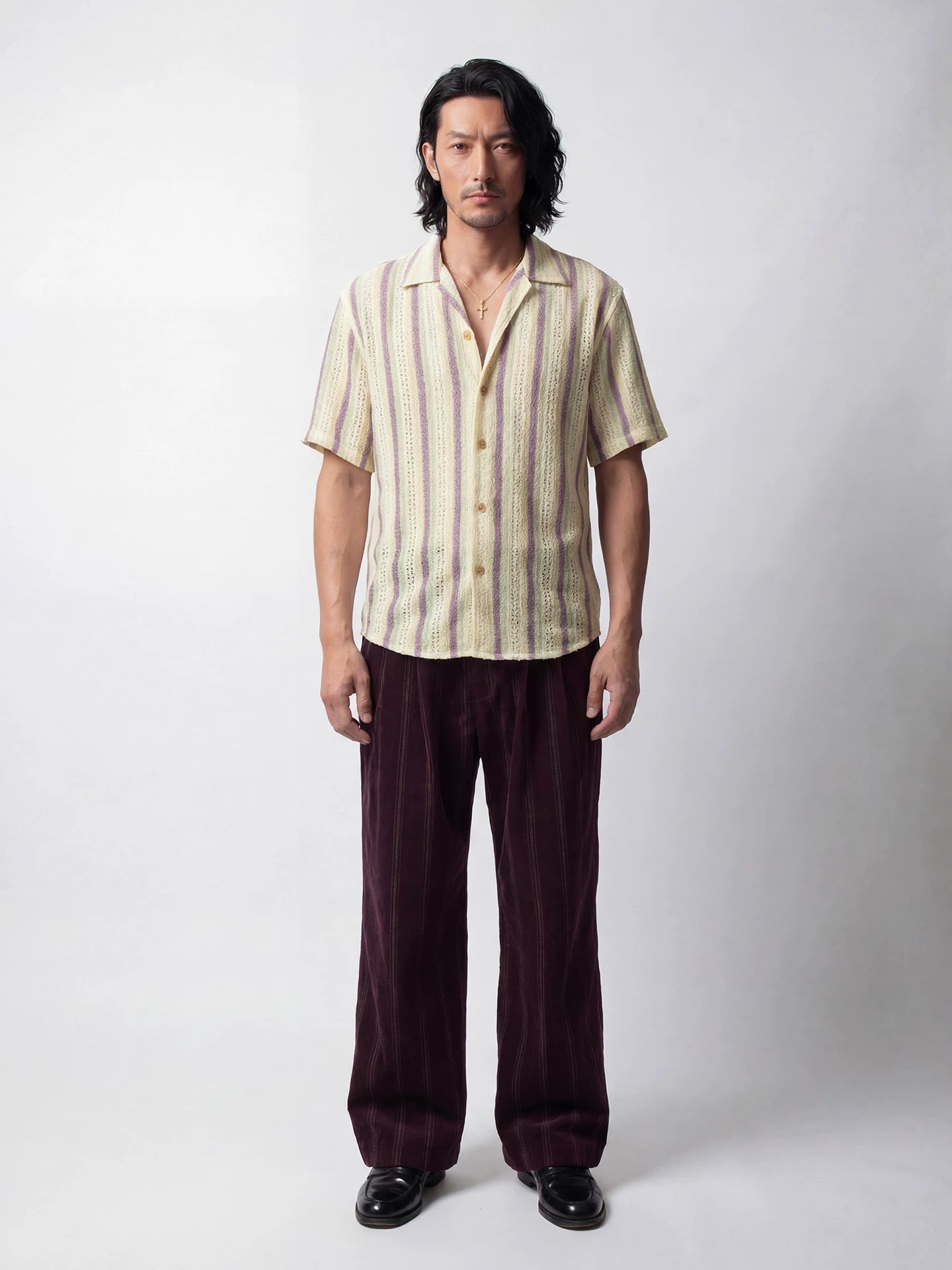 SOARIN Casual Vintage Regular Fit Polyester Short Sleeve Shirt JITZ2626C490