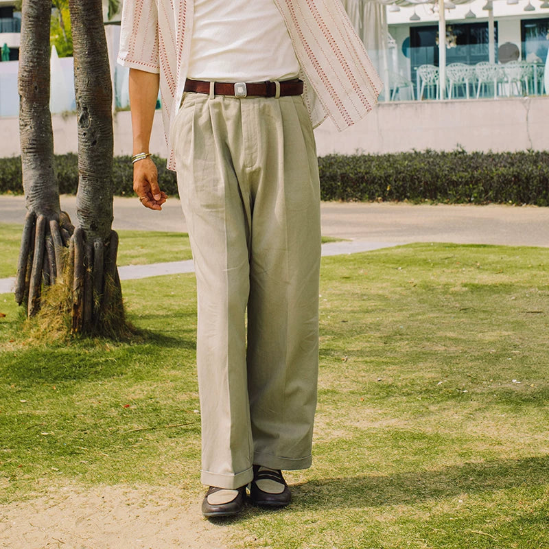 SOARIN Casual Vintage Loose Fit Lyocell Cotton Trousers JUKZ252TF207