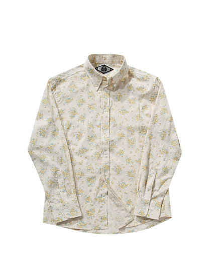 SOARIN复古意式印花长袖衬衫男 雅痞高级感中性风休闲碎花衬衣