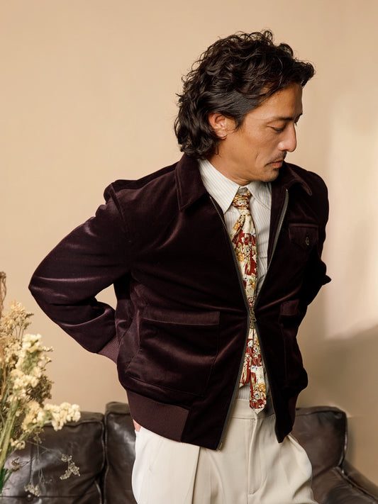 SOARIN英伦复古丝绒外套男 冬季厚款多口袋翻领短款A2飞行员夹克