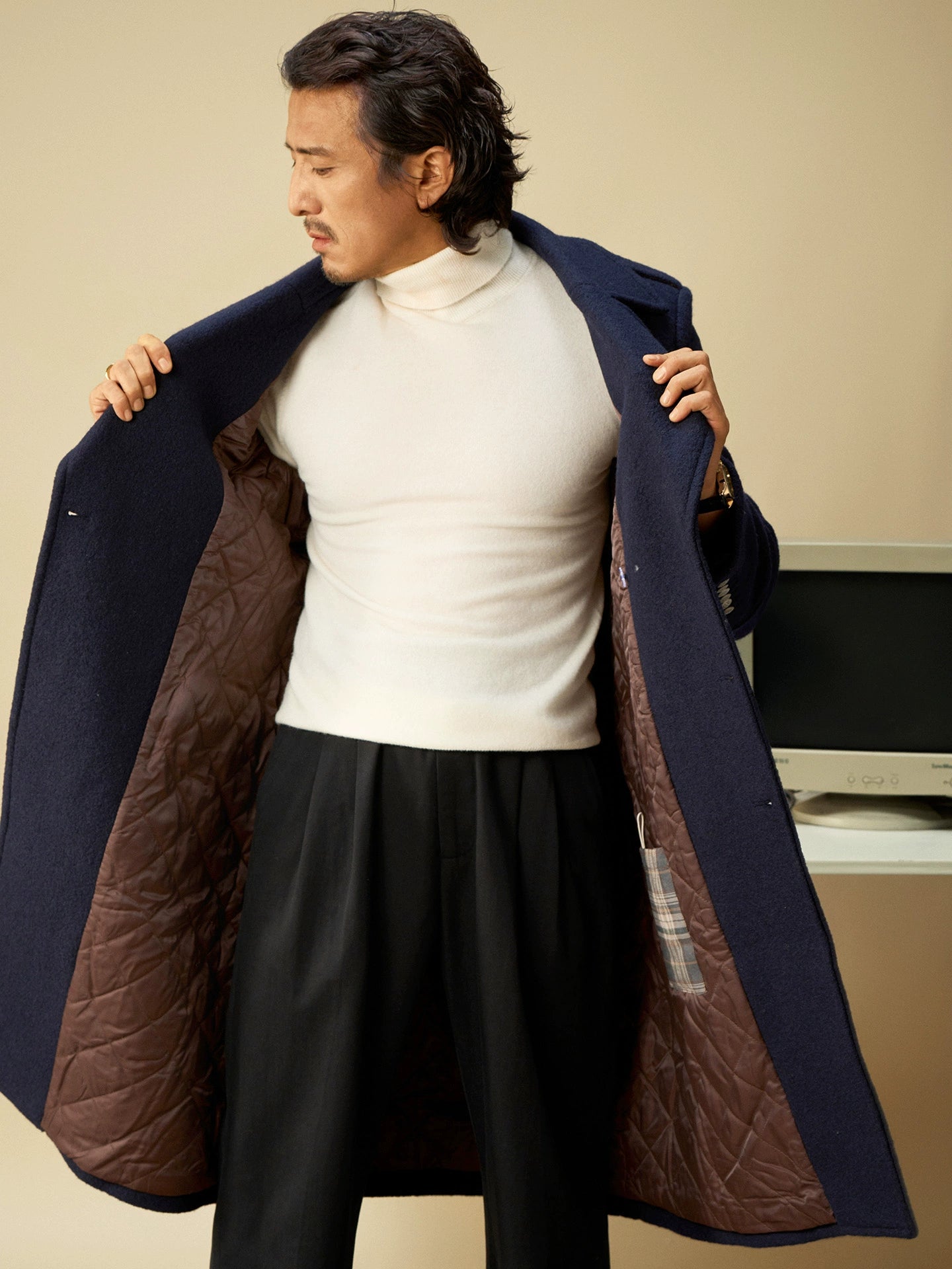 【100%羊毛】SOARIN英式复古双排扣布雷泽大衣外套男商务马球风衣