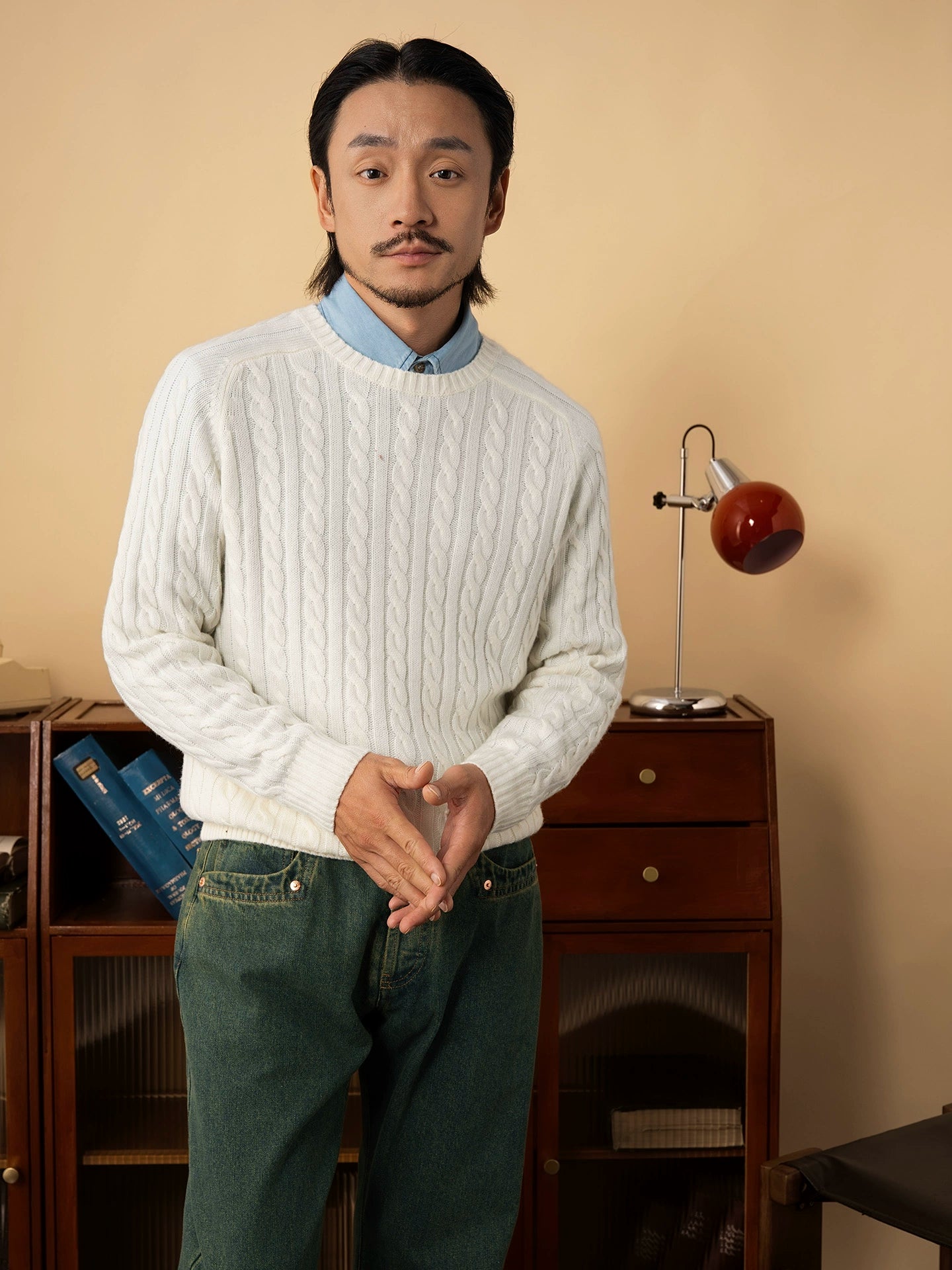 【两色】SOARIN英式绅装圆领绞花针织毛衣男轻熟感通勤坑条毛线衣