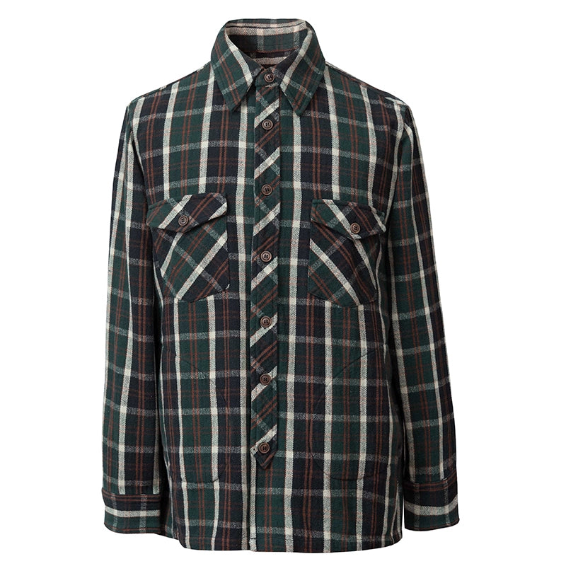 SOARIN美式复古格子外套男 阿美咔叽格纹休闲工装多口袋套头夹克