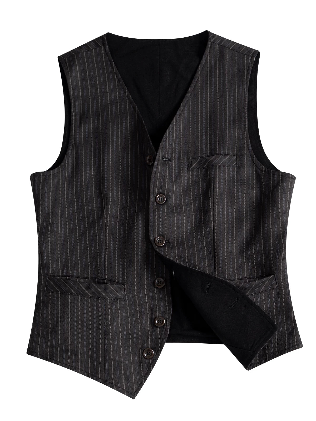 SOARIN Classic Vintage Slim Fit Pinstripe Vest JUKZ2432B77