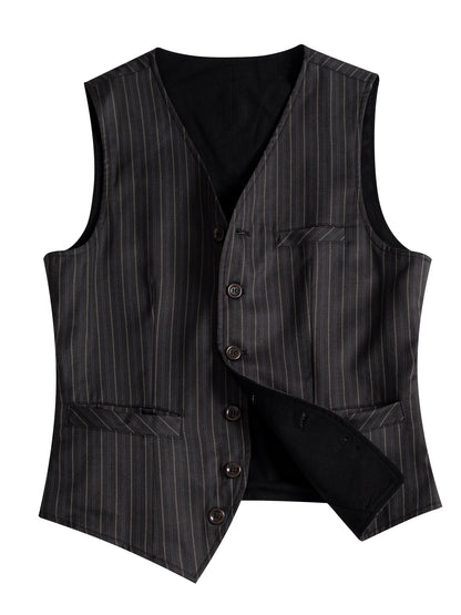 SOARIN Classic Vintage Slim Fit Pinstripe Vest JUKZ2432B77