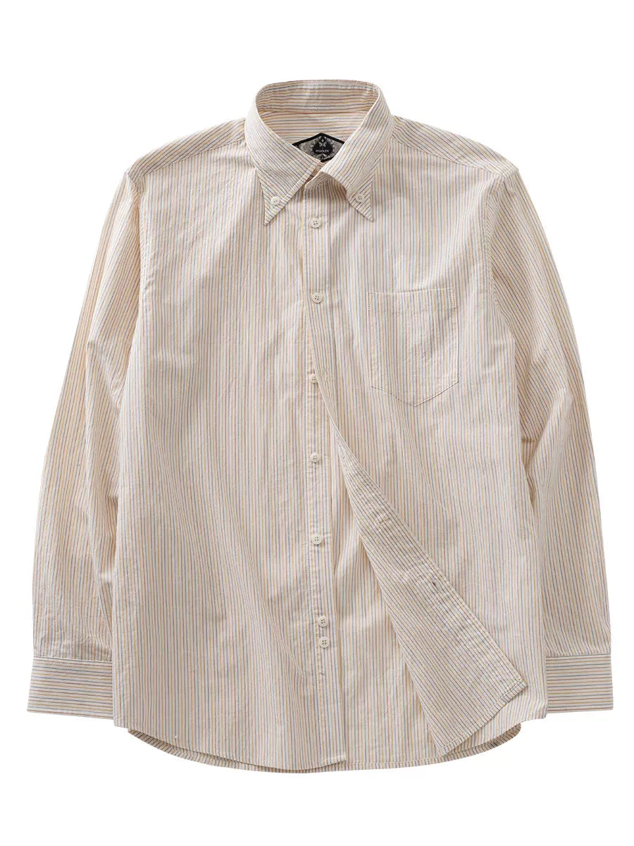 SOARIN Ivy Style Slim Fit Pure Cotton Striped Shirt JIVZ2537C437
