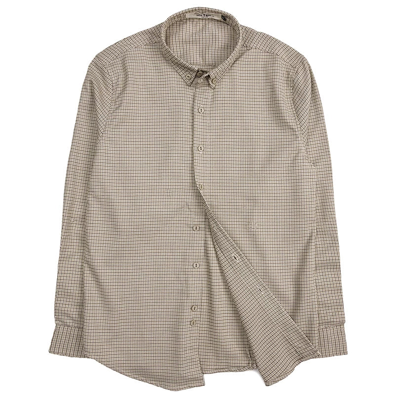 SOARIN British Retro Regular Fit Plaid Long Sleeve Shirt  Z73C136