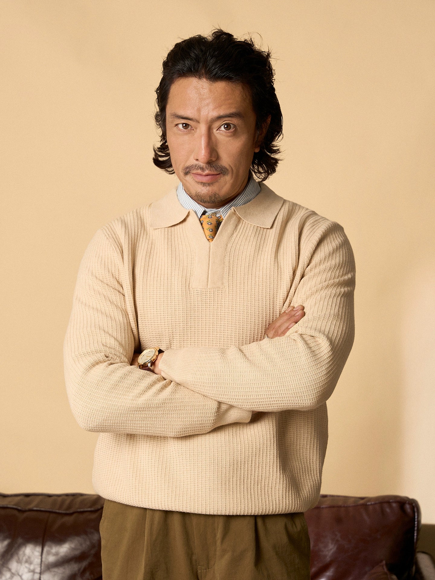 【华夫格】SOARIN英式绅装polo长袖针织衫男翻领肌理感通勤毛衣