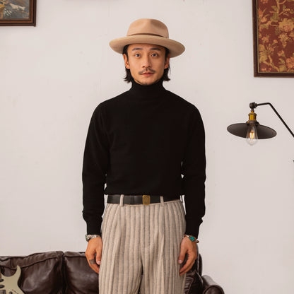 SOARIN【棉羊毛】英伦风复古高领针织毛衣男 冬季保暖内搭打底衫