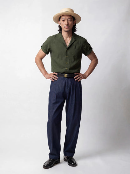 SOARIN Casual Vintage Wide Leg Cotton Lyocell Linen Blend Trousers JITZ262TF268