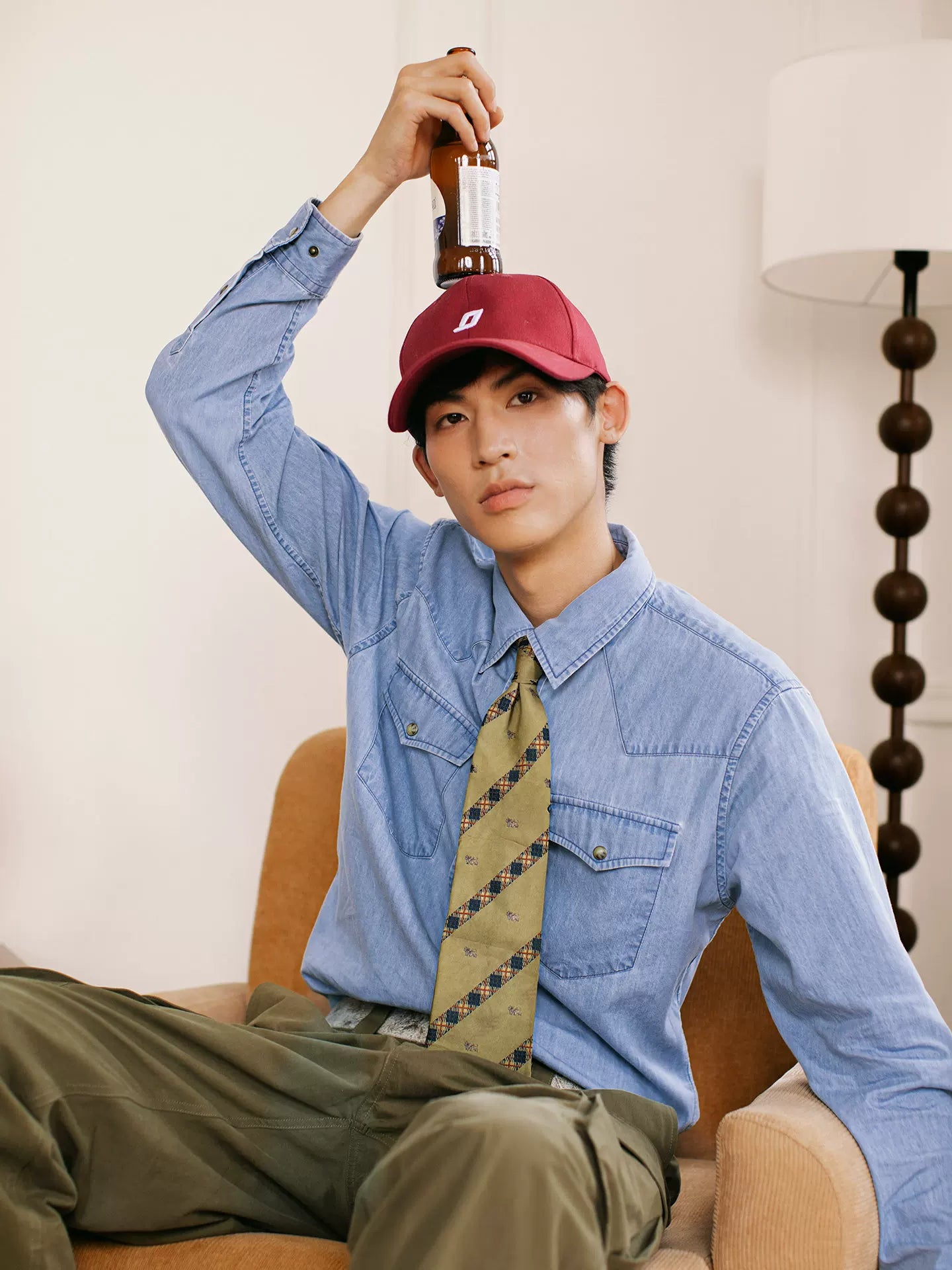 SOARIN Amekaji Regular Fit Pure Cotton Denim Shirt YAOZ2531C441