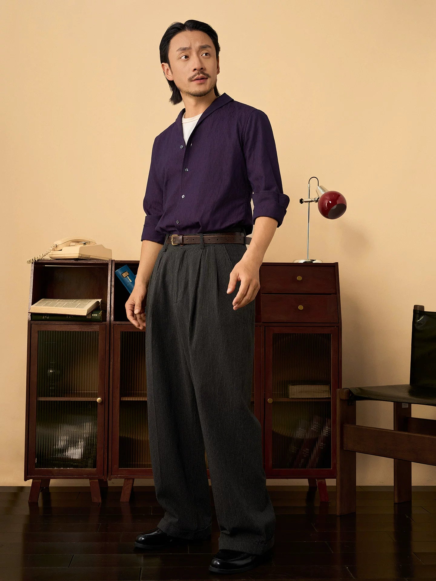 SOARIN Elegant Vintage Slim Fit Bamboo Blend Camp Collar Shirt  JITZ2323C57