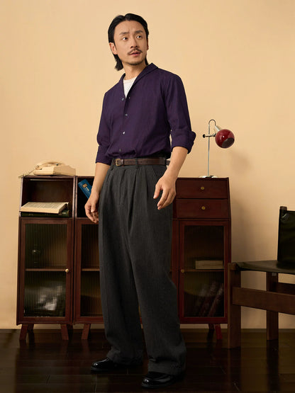 SOARIN Elegant Vintage Slim Fit Bamboo Blend Camp Collar Shirt  JITZ2323C57