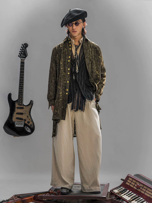 SOARIN Gai Yu Xia Series Loose Fit Botanical Nylon Blend Long Shirt Gown  DCZ252TC429