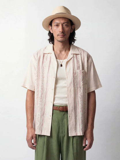 SOARIN Casual Vintage Regular Fit Linen Rayon Blend Short Sleeve Shirt JITZ2626C480