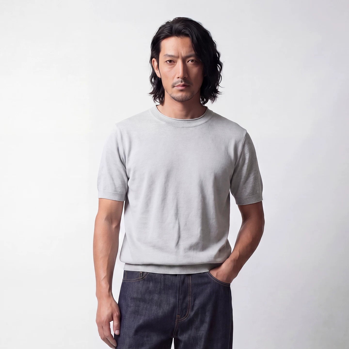 SOARIN Casual Vintage Regular Fit Cotton Knit T Shirt YAOZ262TT27
