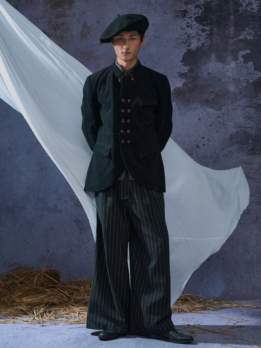 SOARIN'WORLD复古复古新中式双排扣外套男 改良中山装立领夹克