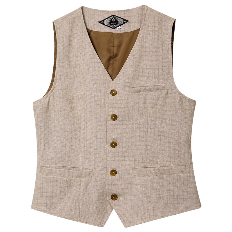 SOARIN British Vintage Regular Fit Poly-Cotton Tweed Vest  JITZ2322B04
