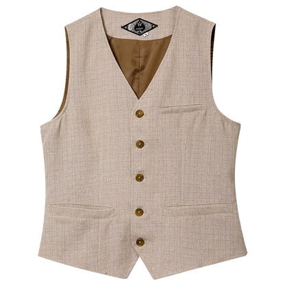 SOARIN British Vintage Regular Fit Poly-Cotton Tweed Vest  JITZ2322B04