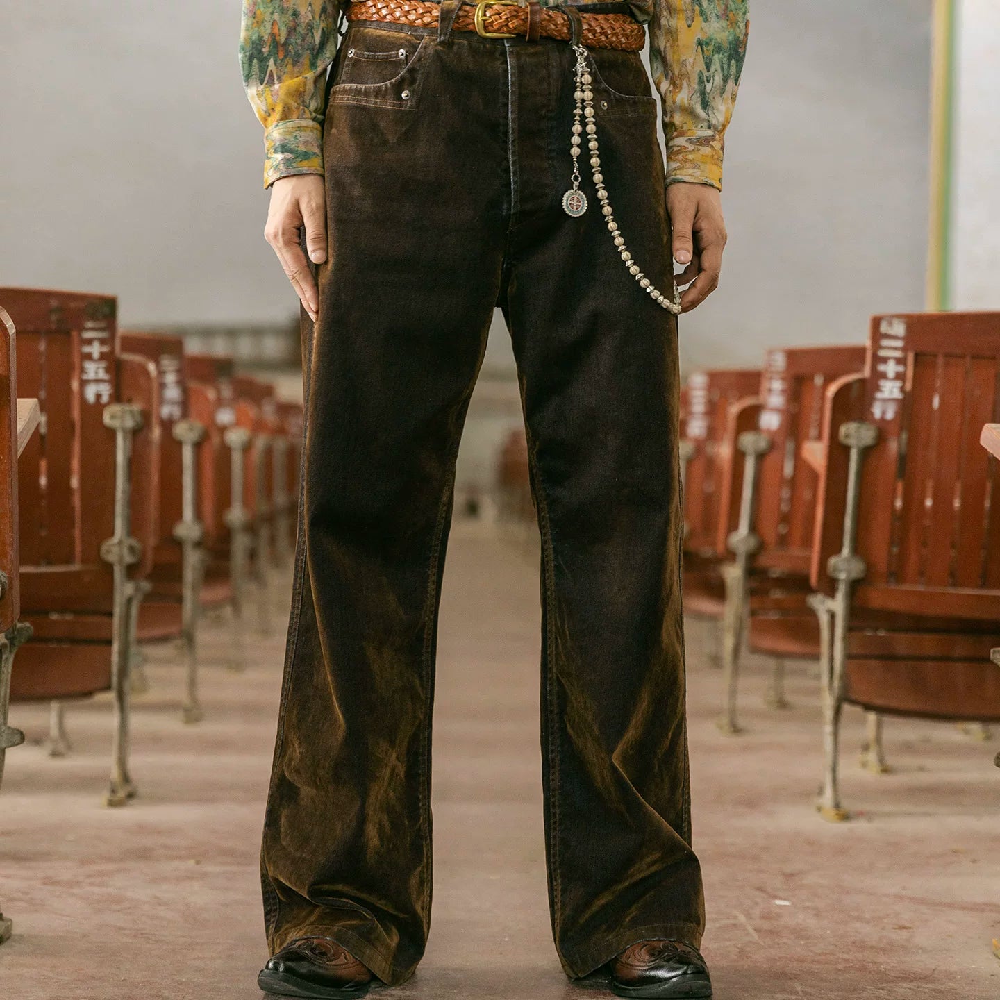 SOARIN Amekaji Vintage Wide Leg Corduroy Trousers  YAOZ253TF250