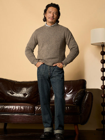 SOARIN英伦复古套头长袖针织衫男 轻熟感圆领打底通勤休闲毛衣冬