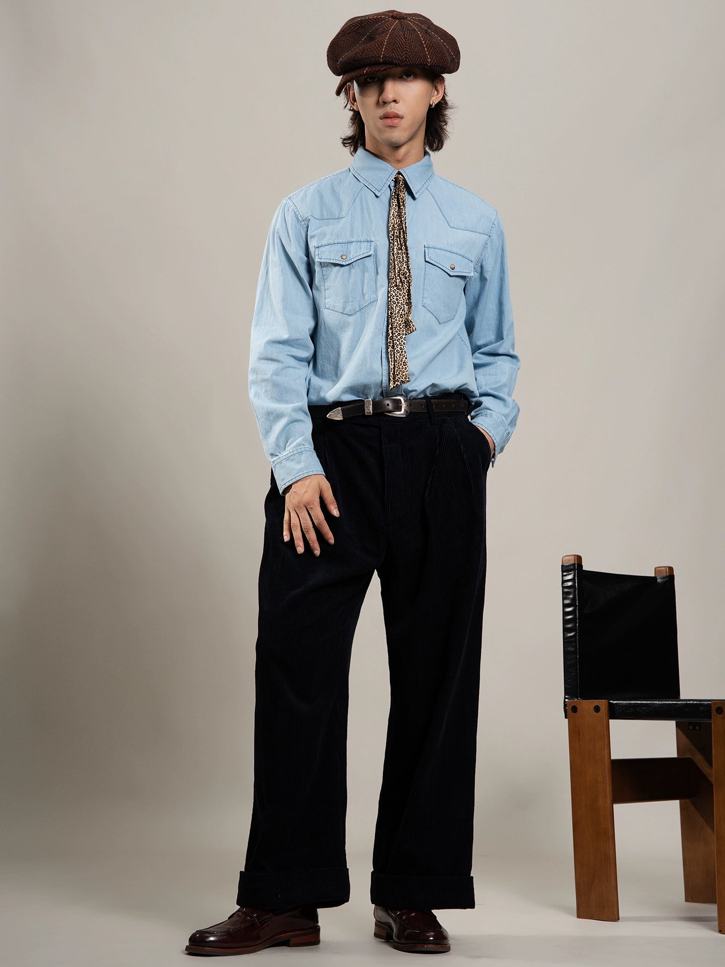 SOARIN复古英式灯芯绒长裤男 冬季保暖重磅条绒商务直筒西装裤子