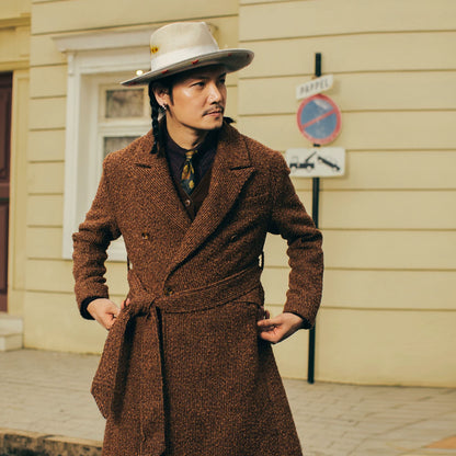 SOARIN English Vintage Regular Fit Wool Blend Overcoat Trench Jacket JUKZ2431DY34