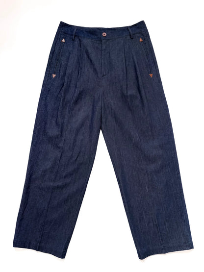 SOARIN Casual Vintage Loose Fit Cotton Linen Blend Trousers YAOZ262TF257
