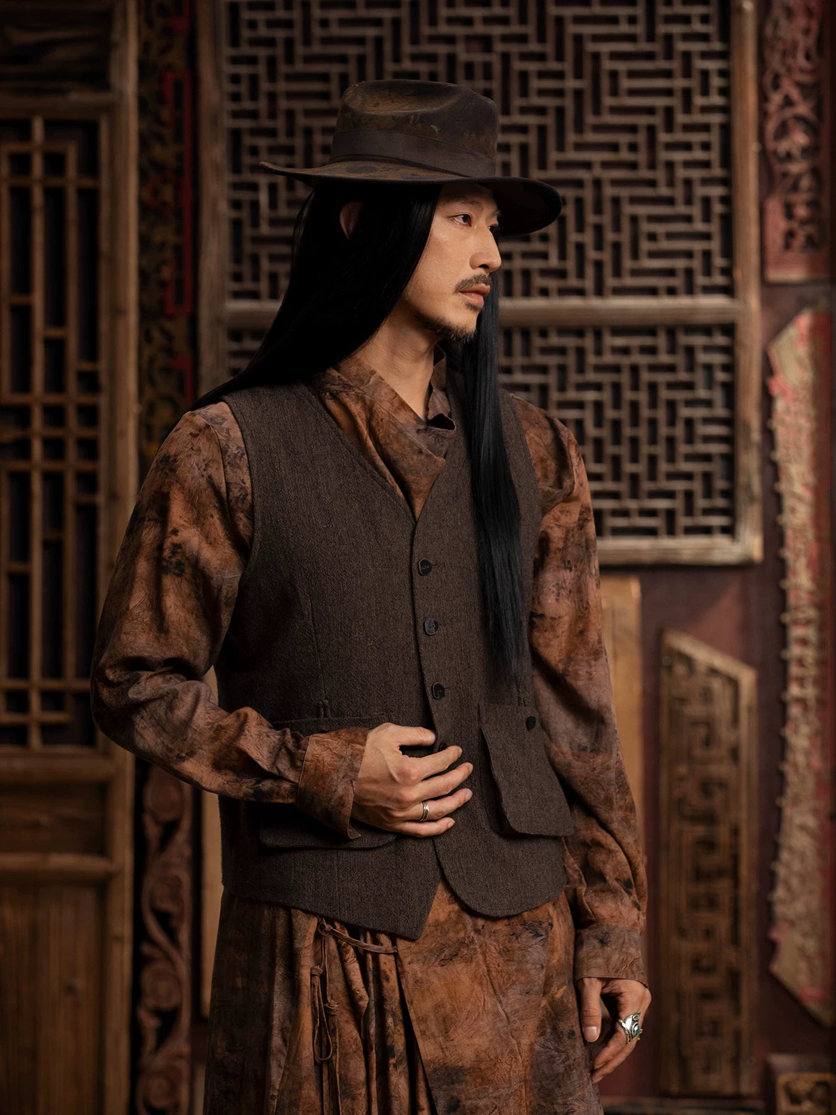 SOARIN WORLD gai yu xia Series Slim Fit Blended Fabric Men's Waistcoat DCZ243TB87