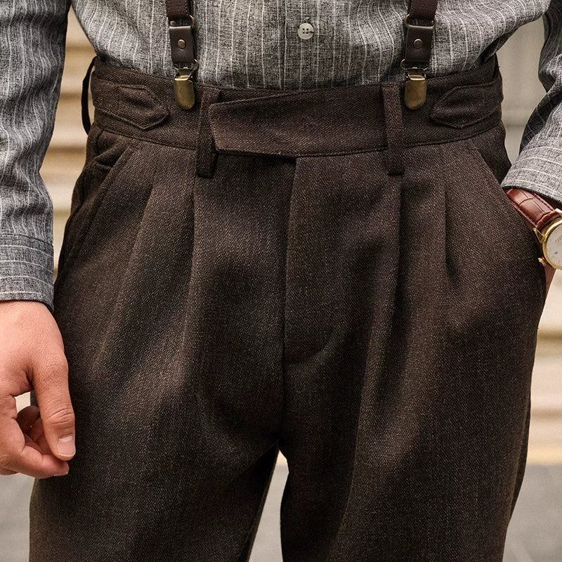 SOARIN British Vintage Tapered Fit Cotton Blend Trousers   CO203F366