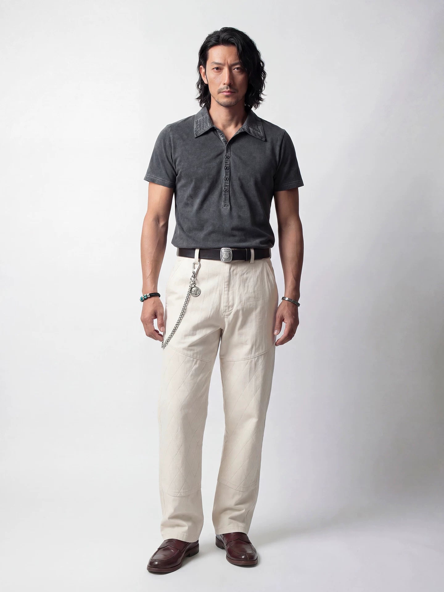 SOARIN Casual Vintage Slim Fit Cotton Short Sleeve Polo Shirt Z92T203