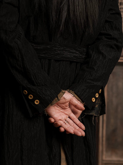 SOARIN Gai Yu Xia Series Straight Crinkled Textured Trench Coat DC243TDY42