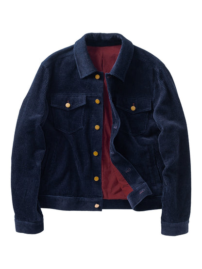 SOARIN美式复古灯芯绒夹克男 痞帅绅士翻领短款飞行员工装夹克潮