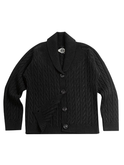 SOARIN British Retro Casual Slim Fit Cable Knit Cardigan YAOZ243TM09