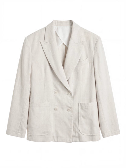SOARIN Casual Vintage Loose Fit Linen Rayon Blend Blazer JITZ2621XZ140