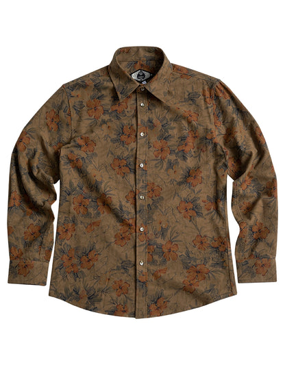 SOARIN复古老钱风印花长袖衬衫男高级感法式休闲雅痞玫瑰碎花衬衣