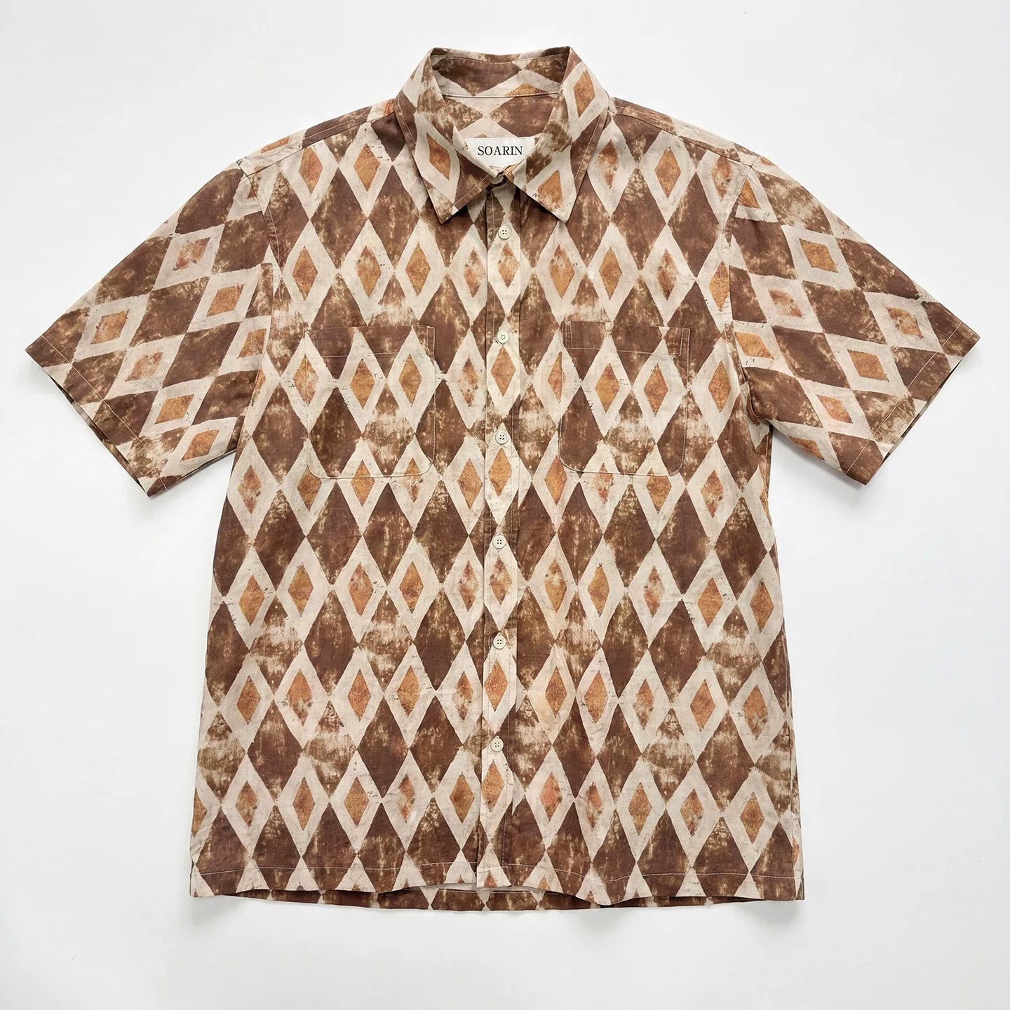 SOARIN Casual Vintage Loose Fit Cotton Shot-sleeved shirts JITZ2626C466