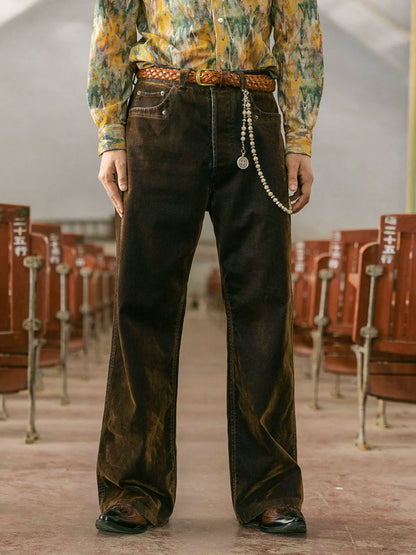 SOARIN Amekaji Vintage Wide Leg Corduroy Trousers  YAOZ253TF250