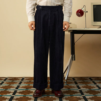 SOARIN复古英式灯芯绒长裤男 冬季保暖重磅条绒商务直筒西装裤子