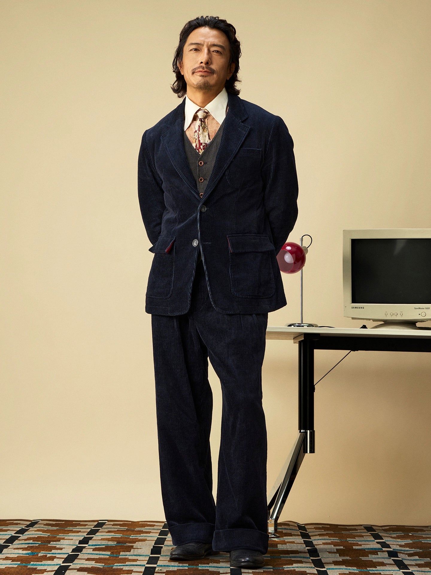 SOARIN复古英式灯芯绒长裤男 冬季保暖重磅条绒商务直筒西装裤子