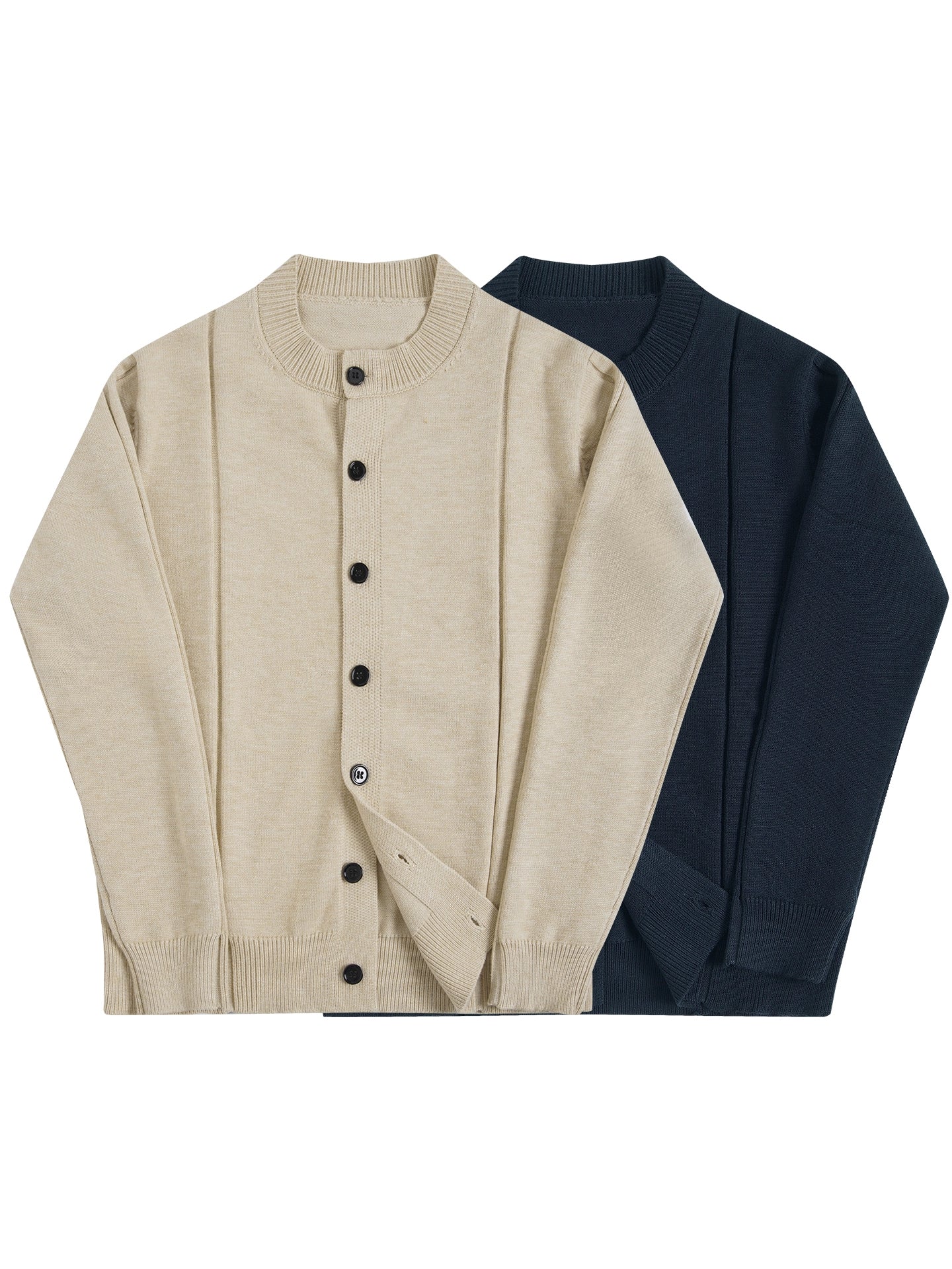 SOARIN英伦风复古圆领针织开衫男 绅士商务休闲修身通勤毛衣外套