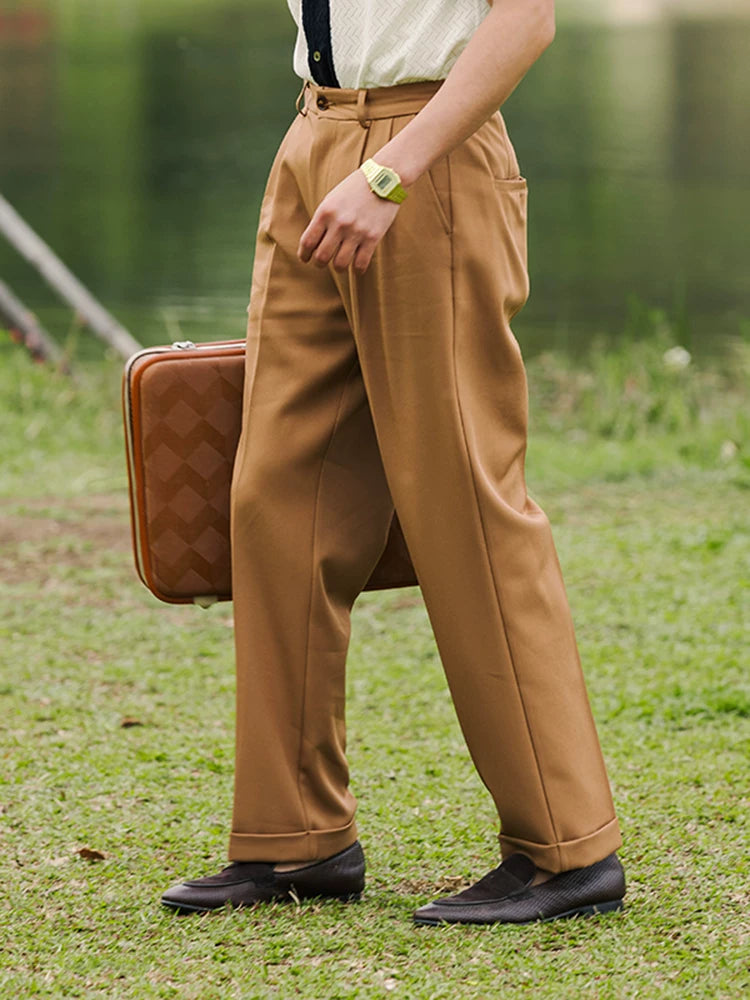 SOARIN British Retro Straight Fit Stretch Trousers JUKZ252TF208