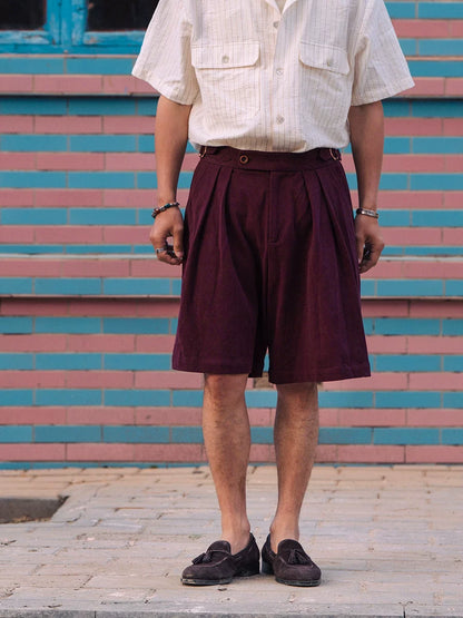 SOARIN Amekaji Vintage Wide Leg Cotton Bermuda Shorts JIVZ242TF164