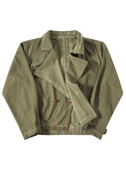 【炒色做旧】SOARIN美式复古机车风短款夹克男重磅牛仔飞行员外套