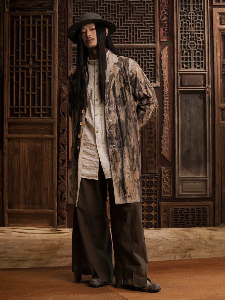 SOARIN WORLD Gai Yu Xia Fish-Mouth Collar Botanical Dye Trench Coat DCZ233TDY15