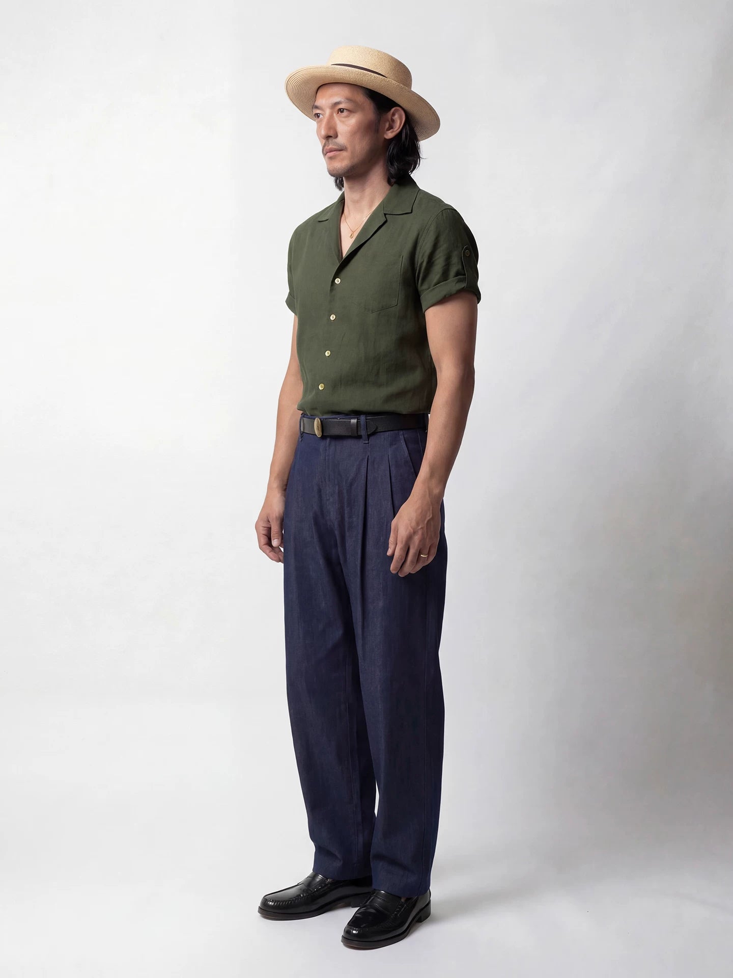 SOARIN Casual Vintage Wide Leg Cotton Lyocell Linen Blend Trousers JITZ262TF268