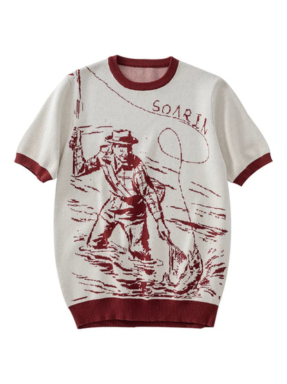 SOARIN Resort Retro Regular Fit Cotton Knit T Shirt YAOZ2524T26