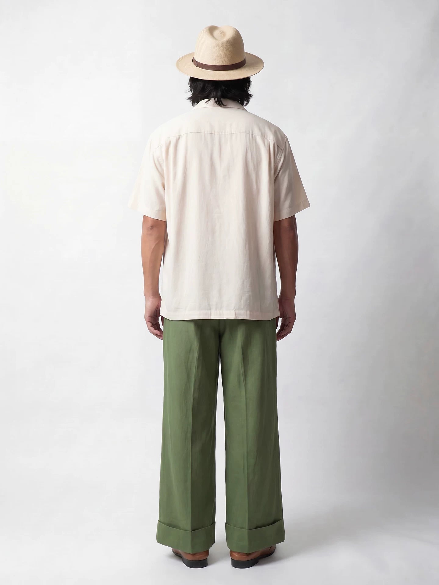 SOARIN Casual Vintage Regular Fit Linen Rayon Blend Short Sleeve Shirt JITZ2626C480