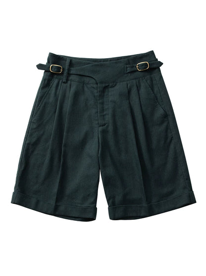 SOARIN Italian Vintage Viscose Linen High Waisted Shorts JUKZ2529F217